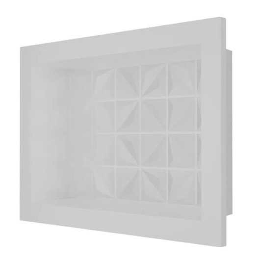 Nicho De Embutir De Plástico Fibra Vidro 3D Branco Astra 30x30x10cm - Imagem principal - bfbe0c6c-a75e-42dd-87ed-298d73369dee