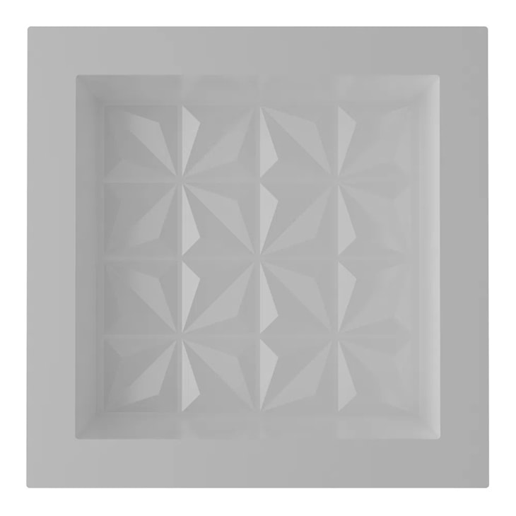 Nicho De Embutir De Plástico Fibra Vidro 3D Branco Astra 30x30x10cm