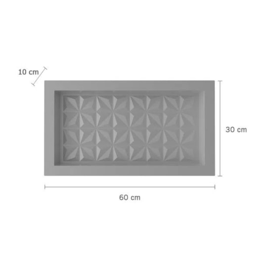 Nicho De Embutir De Plástico Fibra Vidro 3D Cinza Astra 30x60x10cm - Imagem principal - 2acb0978-cba2-4021-9753-82fc45fe01cc