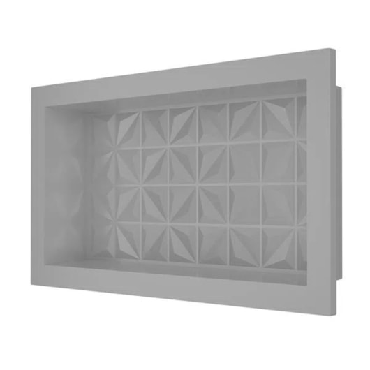 Nicho De Embutir De Plástico Fibra Vidro 3D Cinza Astra 30x60x10cm - Imagem principal - e08dcb8b-9fb7-4b88-bd70-6b4ee915418f