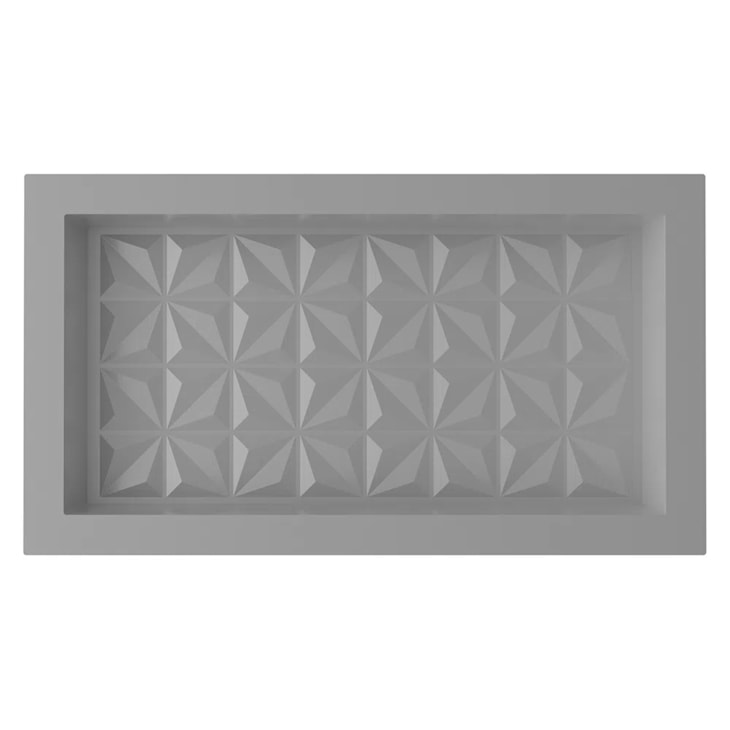 Nicho De Embutir De Plástico Fibra Vidro 3D Cinza Astra 30x60x10cm