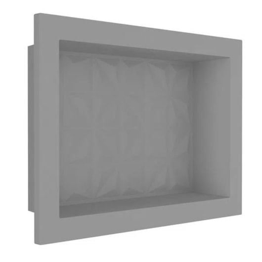 Nicho De Embutir De Plástico Fibra Vidro 3D Cinza Fosco Astra 30x45x10cm - Imagem principal - fd90c780-9f03-4c8a-a756-26f0f873953f