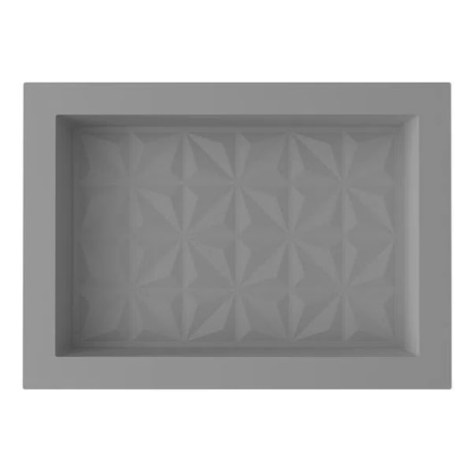 Nicho De Embutir De Plástico Fibra Vidro 3D Cinza Fosco Astra 30x45x10cm - Imagem principal - e7928936-76fe-4e8e-a3b6-e62767235fc2