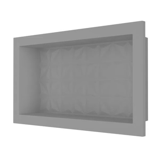 Nicho De Embutir De Plástico Fibra Vidro 3D Cinza Fosco Astra 30x60x10cm - Imagem principal - 551aab6d-6f19-4153-b461-33aa0f6d5cd6