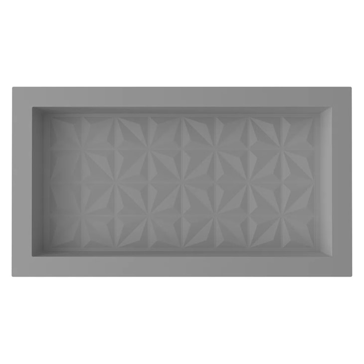 Nicho De Embutir De Plástico Fibra Vidro 3D Cinza Fosco Astra 30x60x10cm