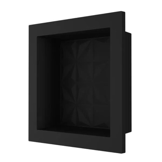 Nicho De Embutir De Plástico Fibra Vidro 3D Preto Fosco Astra 30x30x10cm - Imagem principal - c8edcf13-5c3d-4e0f-9441-2eaa35925fc1