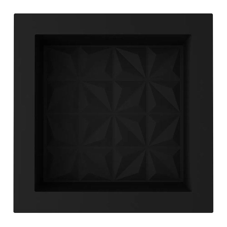 Nicho De Embutir De Plástico Fibra Vidro 3D Preto Fosco Astra 30x30x10cm