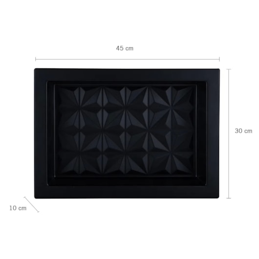 Nicho De Embutir De Plástico Fibra Vidro 3D Preto Fosco Astra 30x45x10cm - Imagem principal - c21916dc-bb4b-4e8d-b950-c6050a8b018e