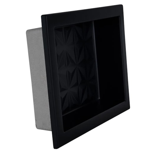 Nicho De Embutir De Plástico Fibra Vidro 3D Preto Fosco Astra 30x45x10cm - Imagem principal - 571bf38f-09bc-461c-a6a7-e9a49493f527