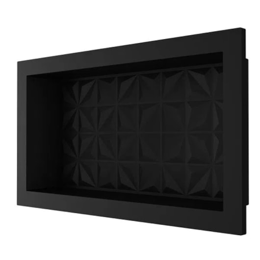 Nicho De Embutir De Plástico Fibra Vidro 3D Preto Fosco Astra 30x60x10cm - Imagem principal - 173f99bd-3c78-4d5d-b341-a22428e8a92a