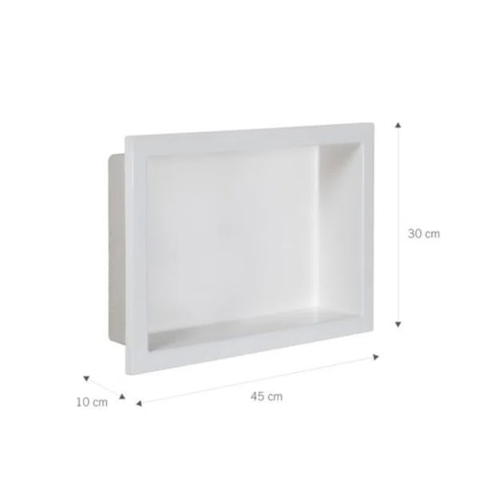 Nicho De Embutir De Plástico Fibra Vidro Branco Astra 30x45x10cm - Imagem principal - b462c42b-3f2b-497b-b668-ac2446ab15cc