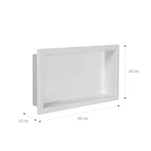 Nicho De Embutir De Plástico Fibra Vidro Branco Astra 30x60x10cm - Imagem principal - 53b1972f-5f00-44c4-a97e-6a7cbe83517f