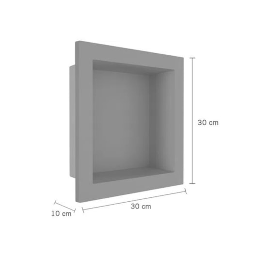 Nicho De Embutir De Plástico Fibra Vidro Pintado Cinza Fosco Astra 30x30x10cm - Imagem principal - 2223b48a-c034-400b-9aef-fb8467e7eb63