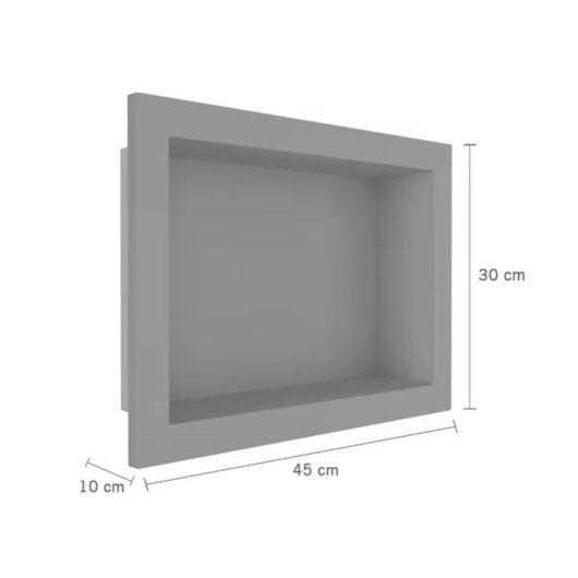 Nicho De Embutir De Plástico Fibra Vidro Pintado Cinza Fosco Astra 30x45x10cm - Imagem principal - 5d711f57-4659-44fa-83c1-a91ce79b611b