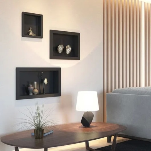Nicho De Embutir De Plástico Fibra Vidro Pintado Preto Fosco Astra 30x60x10cm - Imagem principal - 6ea7c820-d171-49cf-aac3-4f170722a40f