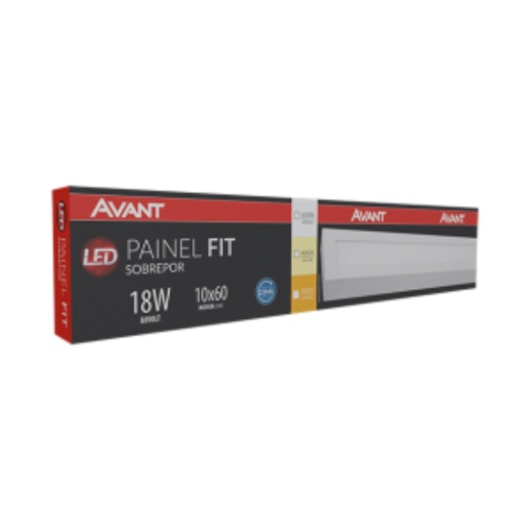 Painel Fit LED Plafon de Sobrepor 36W Retangular 10x120cm Luz Amarela 3000K Bivolt Avant - Imagem principal - 3636877c-dbab-400a-ae6a-b8dce15f2d01