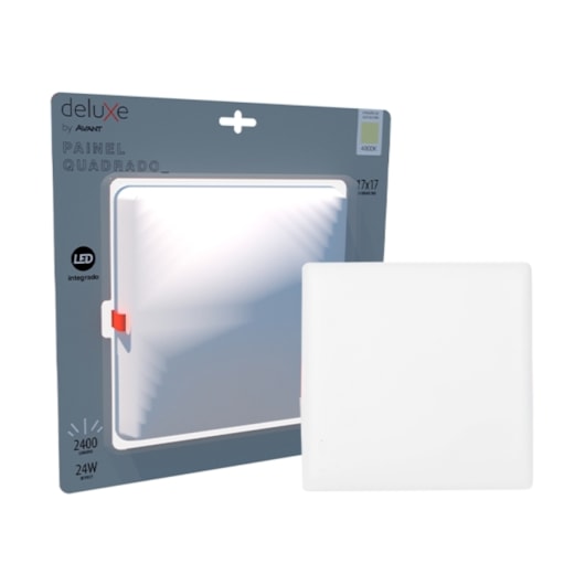 Painel Flat LED Plafon De Embutir 24W Quadrado 17cm Luz Neutra 4000K Bivolt Avant - Imagem principal - a9175c92-5fca-44c8-89be-4d4e3b08fa2f