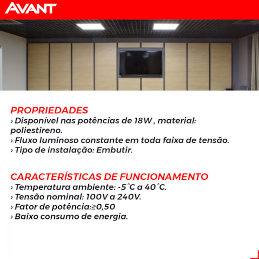 Painel Pop Led De Sobrepor 18w Quadrado 22 Preto Luz Amarela 3000k Avant - Imagem principal - 0737fe6d-8cd1-4295-a80c-6352480b4855
