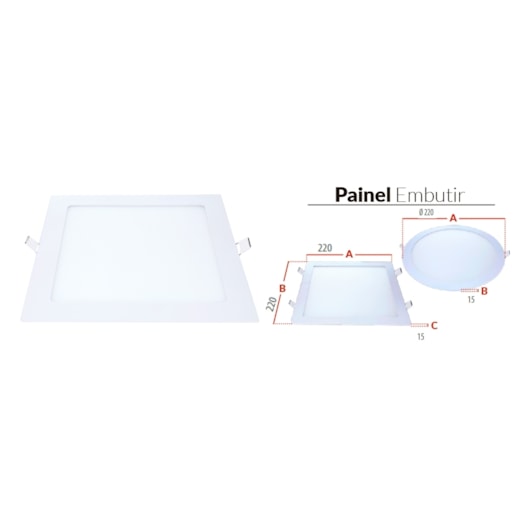 Painel Pop LED Plafon Inteligente de Embutir Smart Wi-Fi NEO 18W Quadrado 22cm Luz Dimerizavel Amarela-Branca Bivolt Avant - Imagem principal - 5bc8451e-2682-4f1d-a6a8-205c5058d590