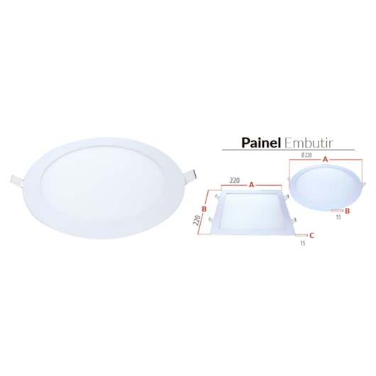 Painel Pop LED Plafon Inteligente de Embutir Smart Wi-Fi NEO 18W Redondo 22cm Luz Dimerizavel Amarela-Branca Bivolt Avant - Imagem principal - 094f27d1-9743-43db-a2c3-13fcef9cb726