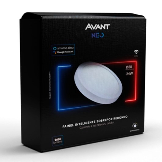 Painel Pop LED Plafon Inteligente de Sobrepor Smart Wi-Fi NEO 24W Redondo 30cm Luz Dimerizavel Amarela-Branca Bivolt Avant - Imagem principal - 962bddd5-00be-4fed-b1b5-2a1eb337323c