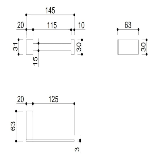 Papeleira Quadratta Kr772 Dourado Kromma - Imagem principal - a8012292-da70-48cb-816c-cfe4edb2e44e