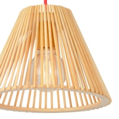 Pendente De Madeira Oka 60cm Para 1 Lâmpada E27 Avant