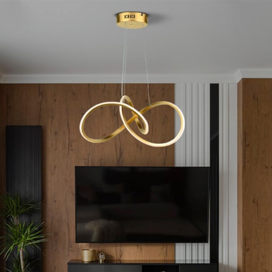 Pendente Led Tóquio 3000K 30W Ouro Fosco Taschibra - Imagem principal - c3db0631-8aef-4772-911a-340a3e171d42