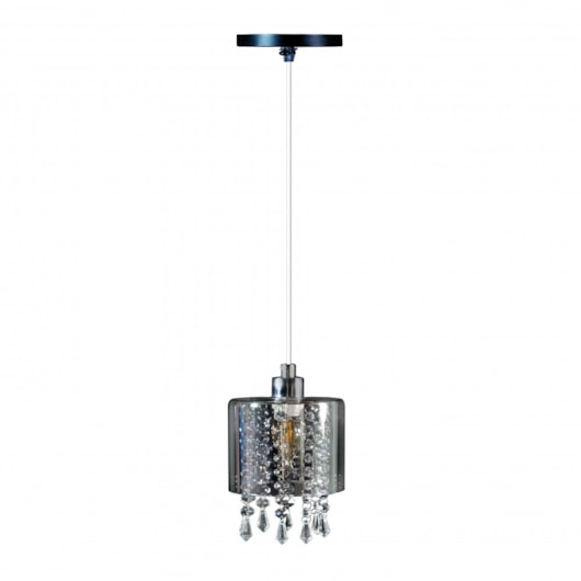 Pendente Versailles Vidro Fumê Canopla Cromado Avant 1 Lâmpada E27 - Imagem principal - bd4c49e7-91d8-46aa-a5b3-9f7a550b3357