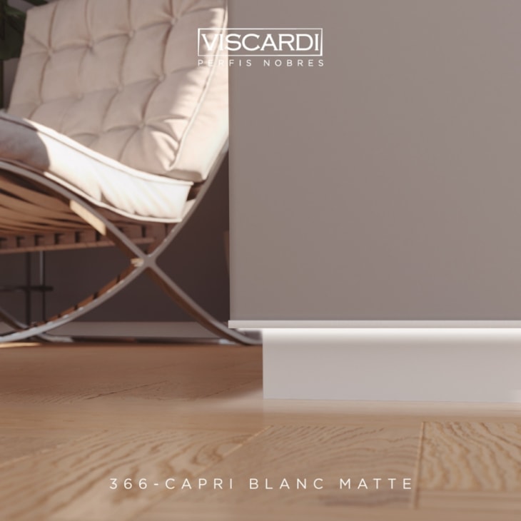 Perfil Capri Rodapé Invertido Blanc Matte Viscardi 5x2x0,5cm 