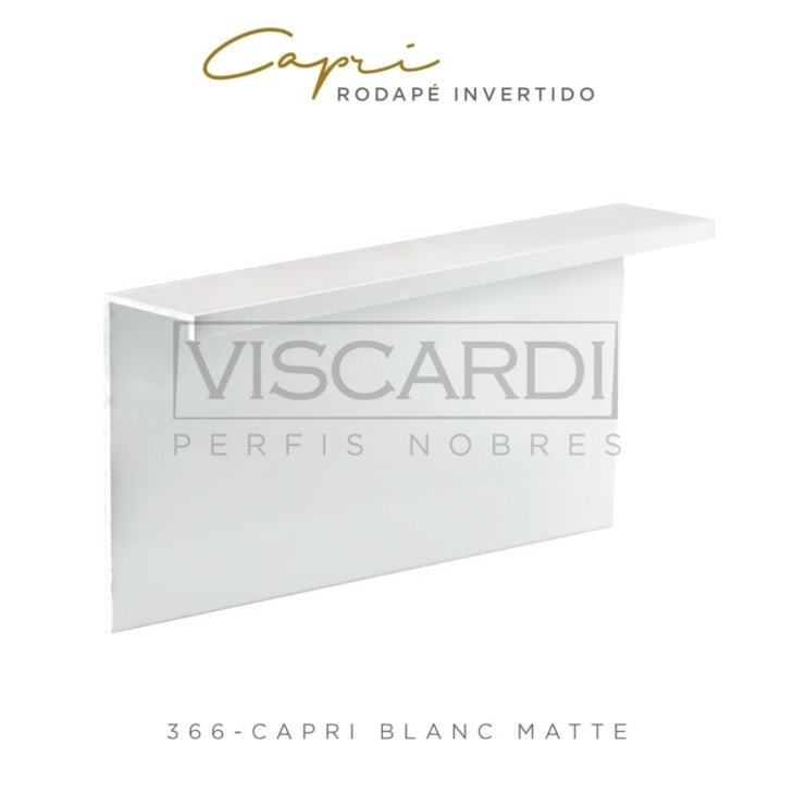 Perfil Capri Rodapé Invertido Blanc Matte Viscardi 5x2x0,5cm 