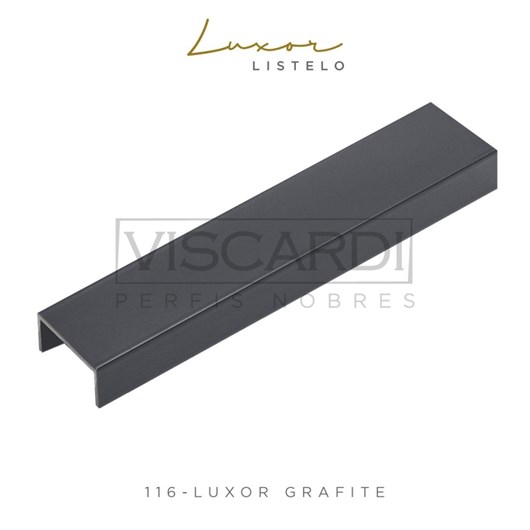 Perfil Luxor Grafite Alumínio Pintura Eletrostática Viscardi 2x1cm - Imagem principal - ff6de5f6-8529-4412-acc7-dcf88030f47f