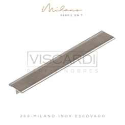 Perfil T Para Piso Milano 269 Inox Escovado Aço 304 Viscardi