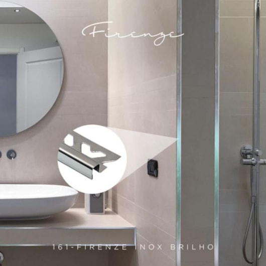 Perfil Viscardi Firenze Inox Brilho - Imagem principal - d150e52e-4c03-435e-8bc3-d79b81daed2c