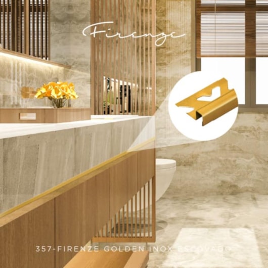 Perfil Viscardi Firenze Inox Golden Escovado - Imagem principal - f6310574-d154-43a8-8587-d548966cab9c