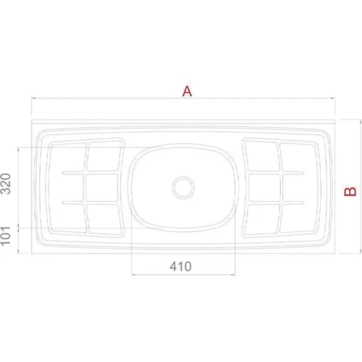 Pia Bali Cuba N4 Concreto Aerado Com Válvula GhelPlus 1200X530X110Mm