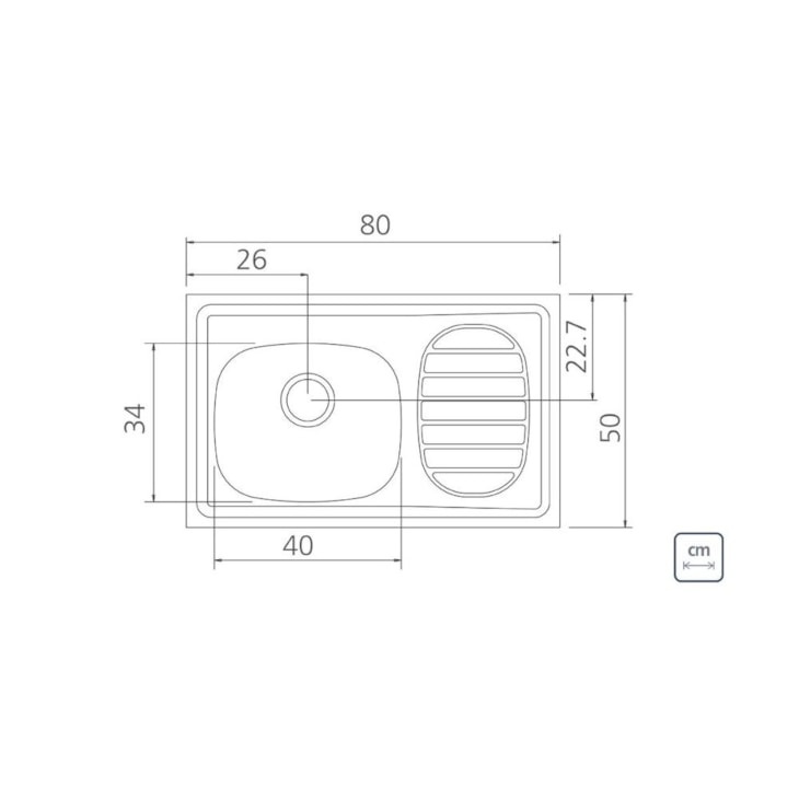 Pia De Apoio Em Aço Inox Filo Tramontina 80x50cm