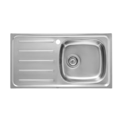 Pia De Cozinha Em Aço Inox Com Escorregador Lado Esquerdo 900x500x155 E Roca
