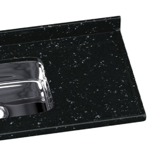 Pia Sintética Com Cuba Inox 120x55cm 562208 Preto Rorato - Imagem principal - 53e07c82-5bea-4068-be02-44e51be8e5c6
