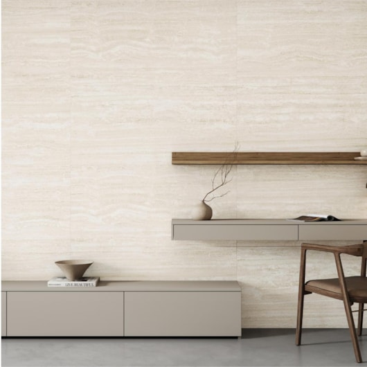 Piso Cerâmico Embramaco Supra Travertino Navona RT64520 Acetinado 64x123cm Retificado - Imagem principal - 4580a374-5396-44c7-b02b-43fcb09f6134