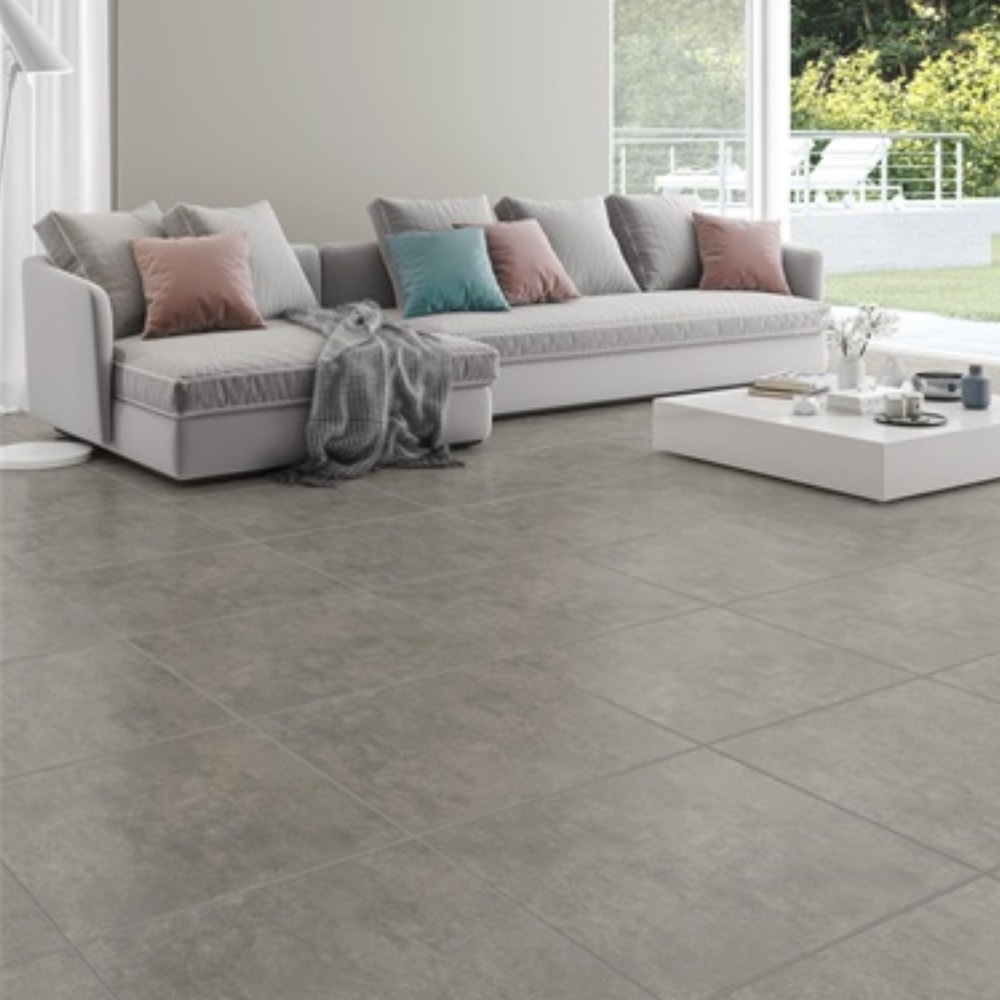 Piso Cerâmico Fioranno Novara Plus Acetinado Hd Cinza 62x62cm Bold