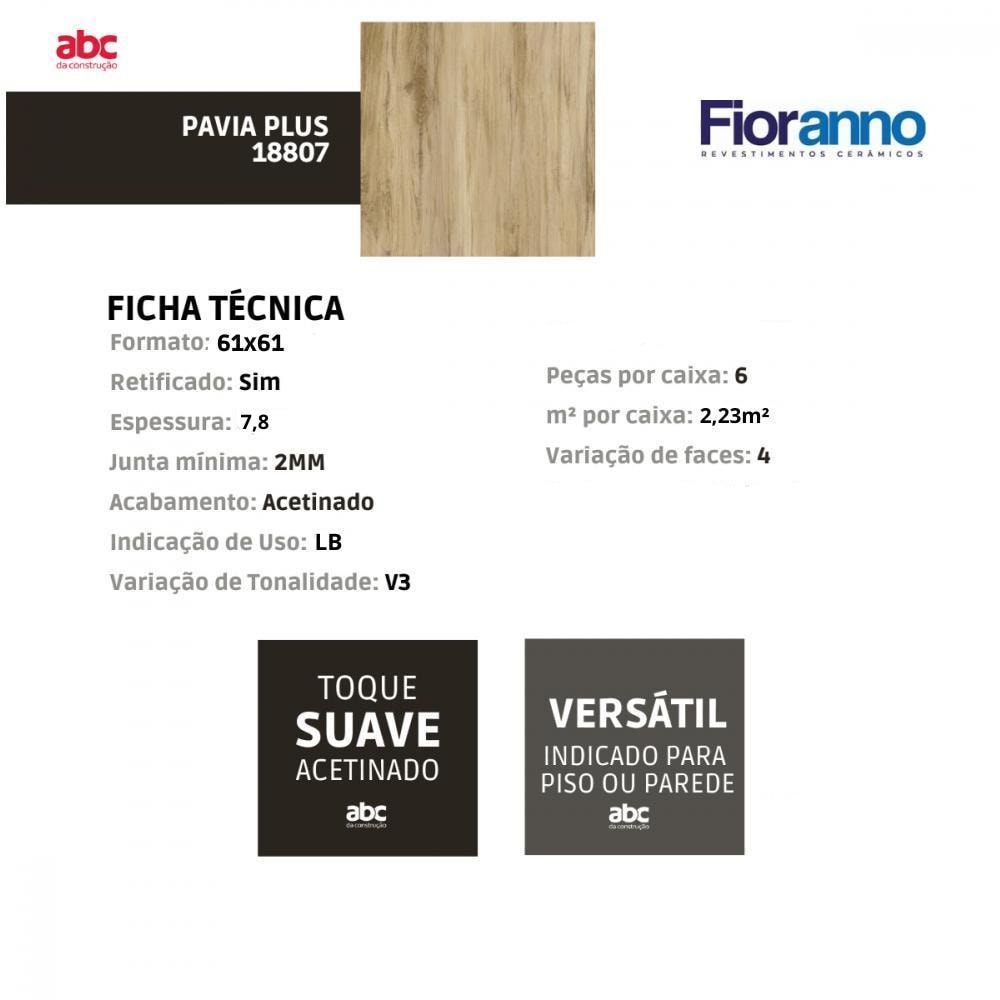 Piso Cerâmico Fioranno Novara Plus Acetinado Hd Cinza 62x62cm Bold