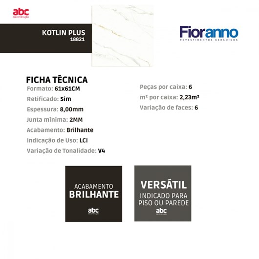 Piso Fioranno Kotlin Plus 61x61cm Retificado - Imagem principal - d17b85ab-8e4c-40a4-8e20-6db7000ff918