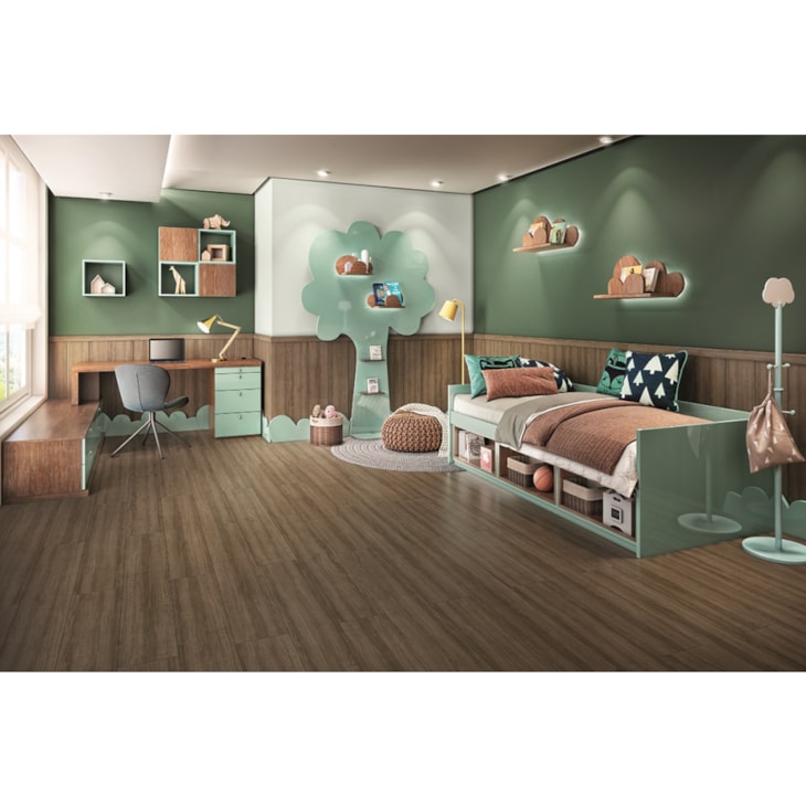 Piso Laminado Prime Click Amêndoa18 Eucafloor 21,7x135,7cm Click