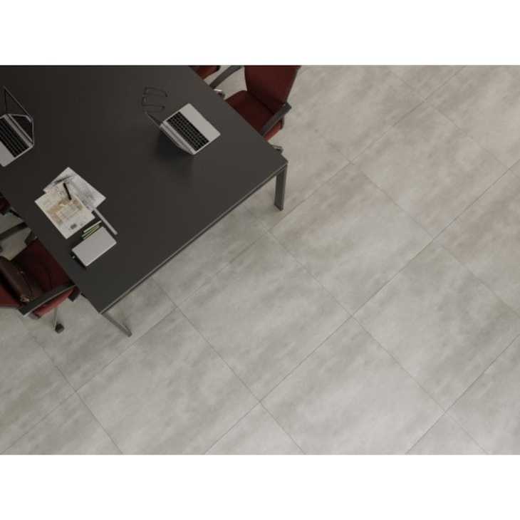 Piso Vinílico Biancogres Citta Cemento Grigio 3mm Capa 0,55 96x96cm