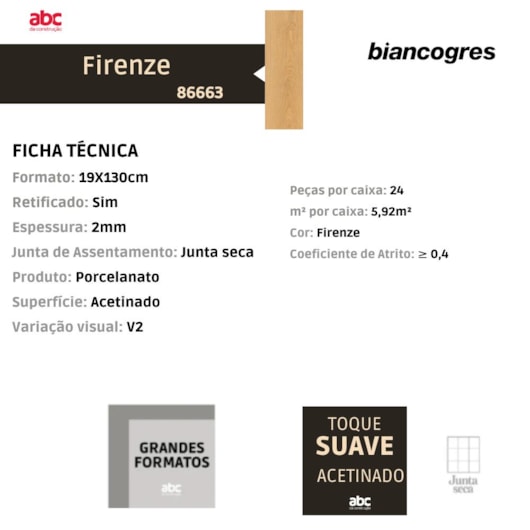 Piso Vinílico Biancogres Home Firenze 2mm Capa 0,15 19x130cm - Imagem principal - 079e4745-3bac-48d3-add7-594a2838f257