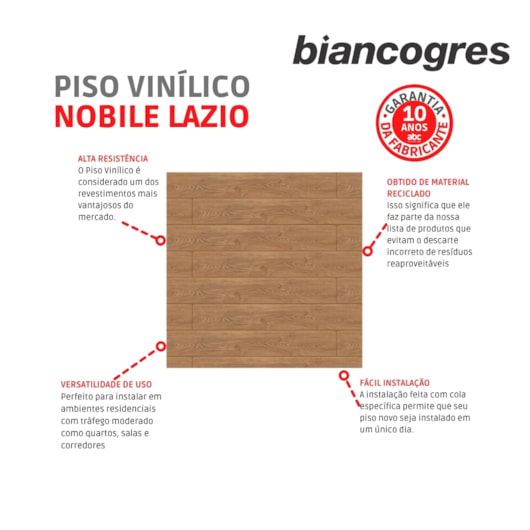 Piso Vinílico Biancogres Nobile Lazio 2,5mm 19x130cm - Imagem principal - db200872-3e5c-4313-be76-09e4197ea6ae