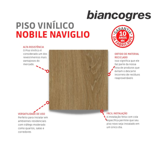 Piso Vinílico Biancogres Nobile Naviglio 2,5mm 19X130cm - Imagem principal - 783bf643-14a2-467b-8d38-aa380b6dded9