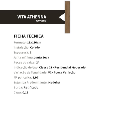 Piso Vinílico Biancogres Vita Home Athenna Acetinado 19x130cm Retificado - Imagem principal - a7e883b9-24a5-4968-b762-d27dfcb19525