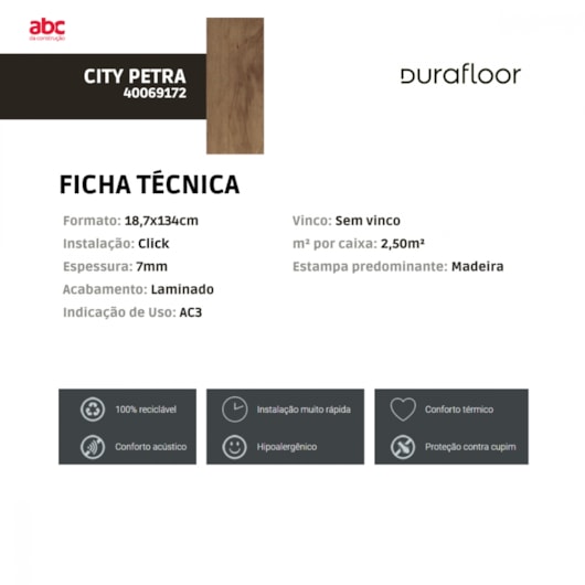 Piso Vinílico Durafloor City Petra 17,8x121,9cm - Imagem principal - 99ca6140-c885-493d-99c2-d90827659f49